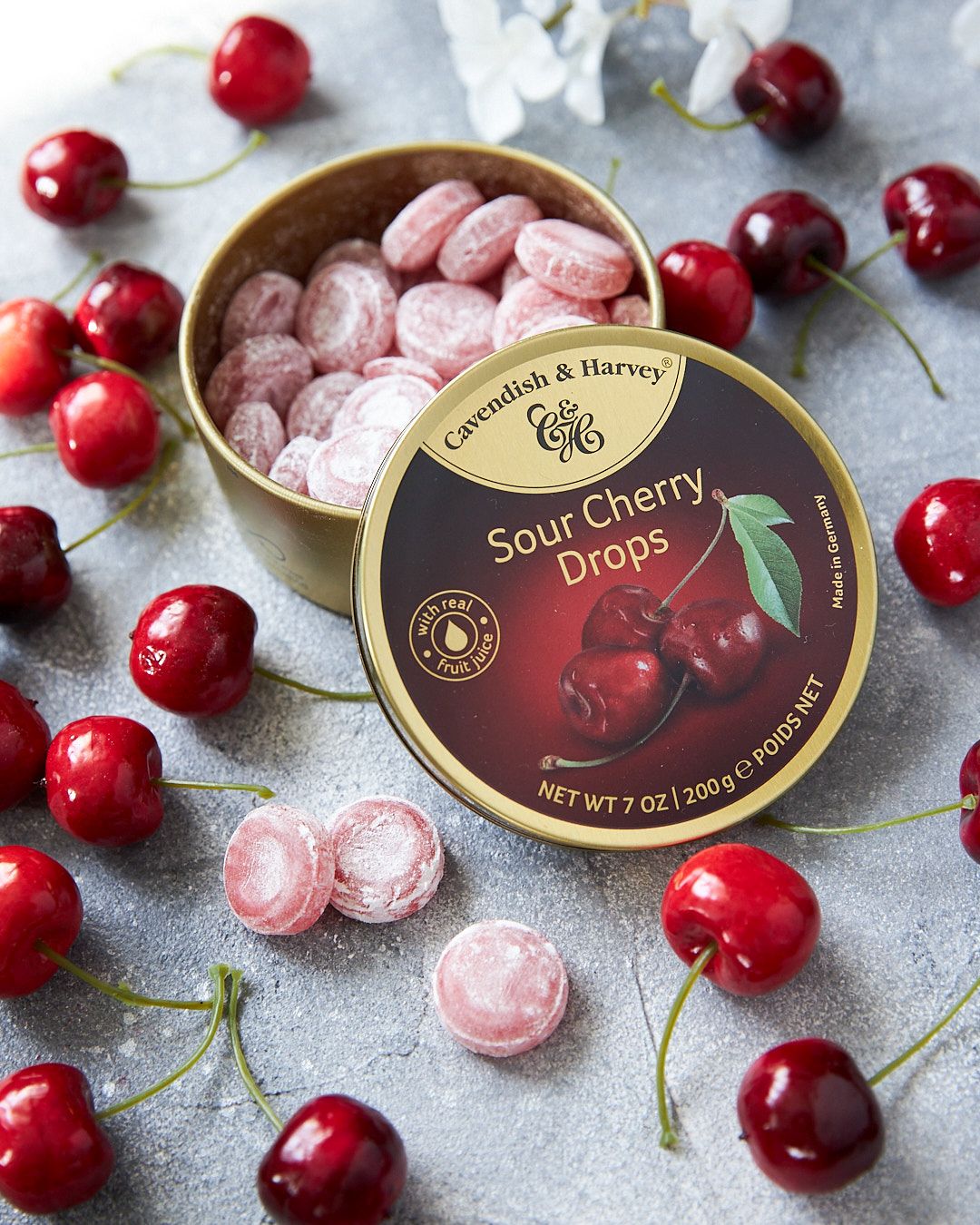 Cavendish & Harvey Sour Cherry Drops mit Kirschgeschmack 200g