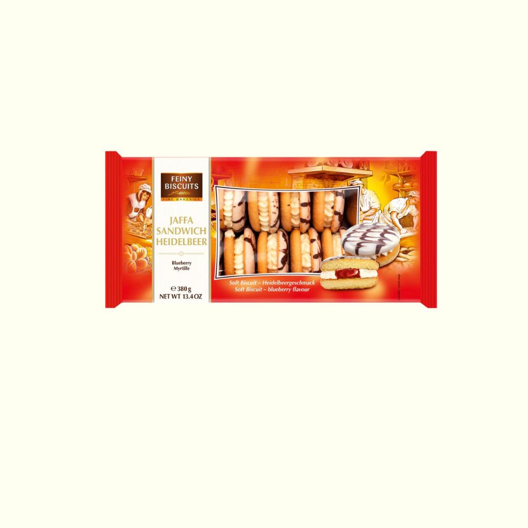 Feiny Bicuits Jaffa Sandwich Heidelbeer 380g