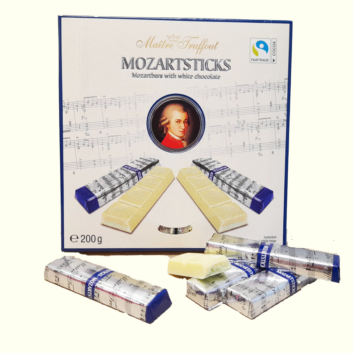 Maître Truffout Mozartsticks weisse Schokolade 200g