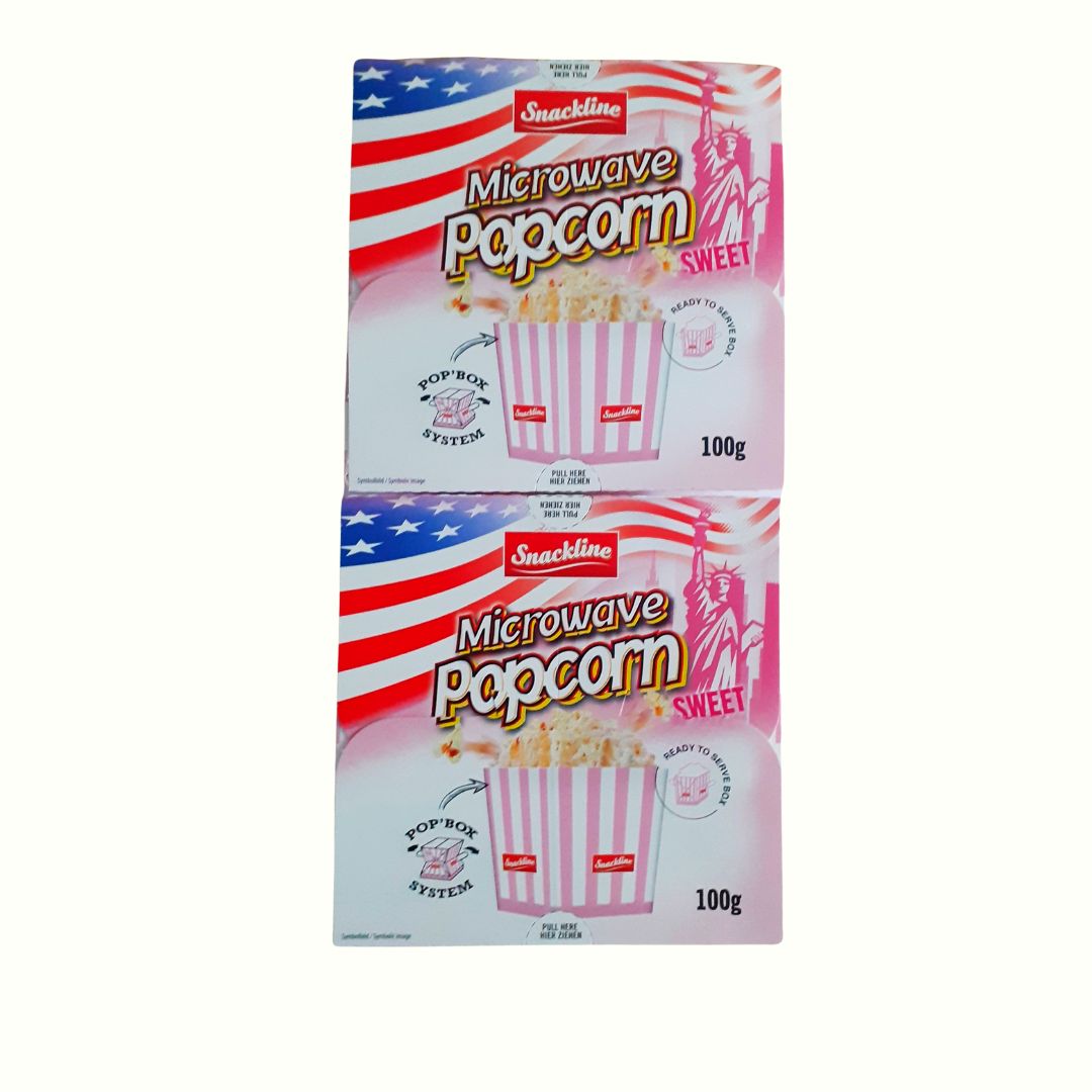 Snackline Mikrowellen Popcorn 2 x 100g Süß