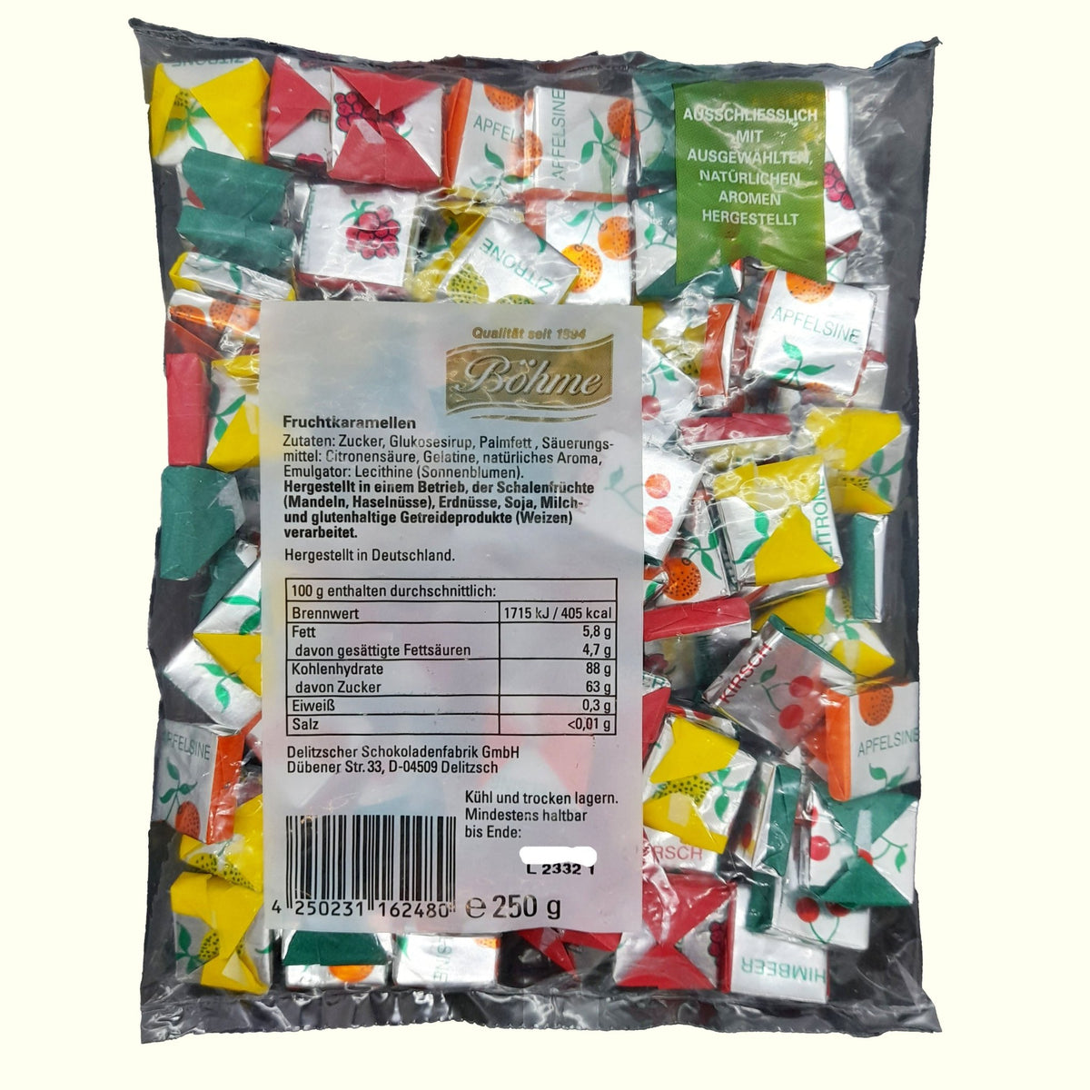 Böhme Fruchtkaramellen weiche Kaubonbons 250g - TopCandy