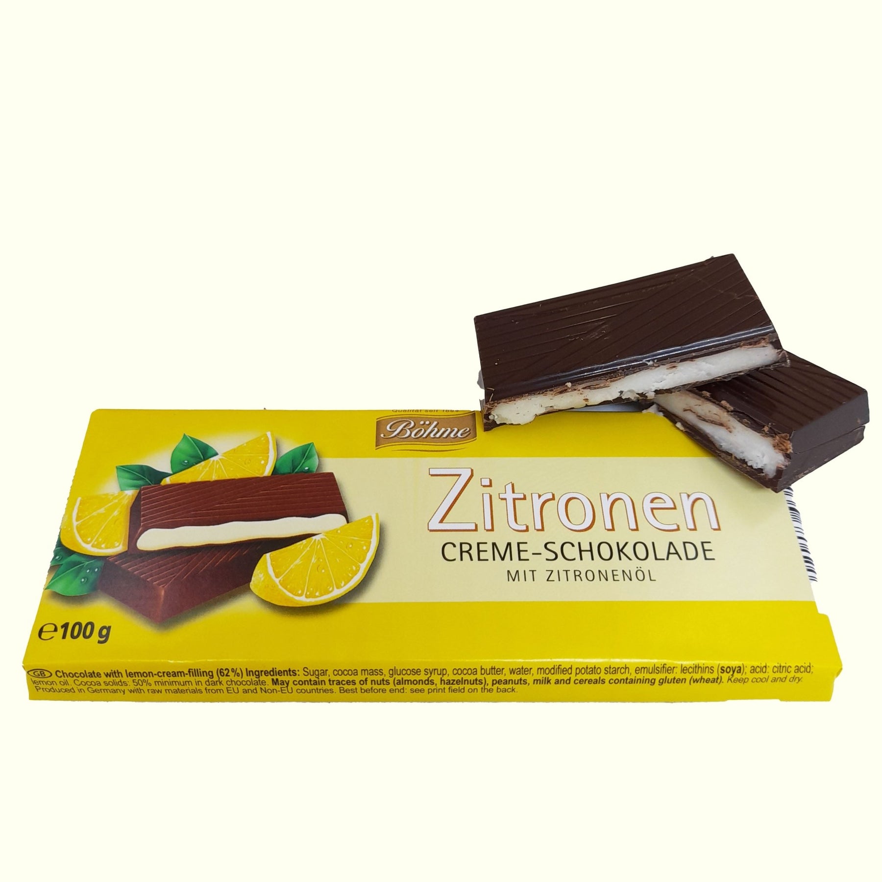 Böhme Zitronen Creme - Schokolade 100g - TopCandy