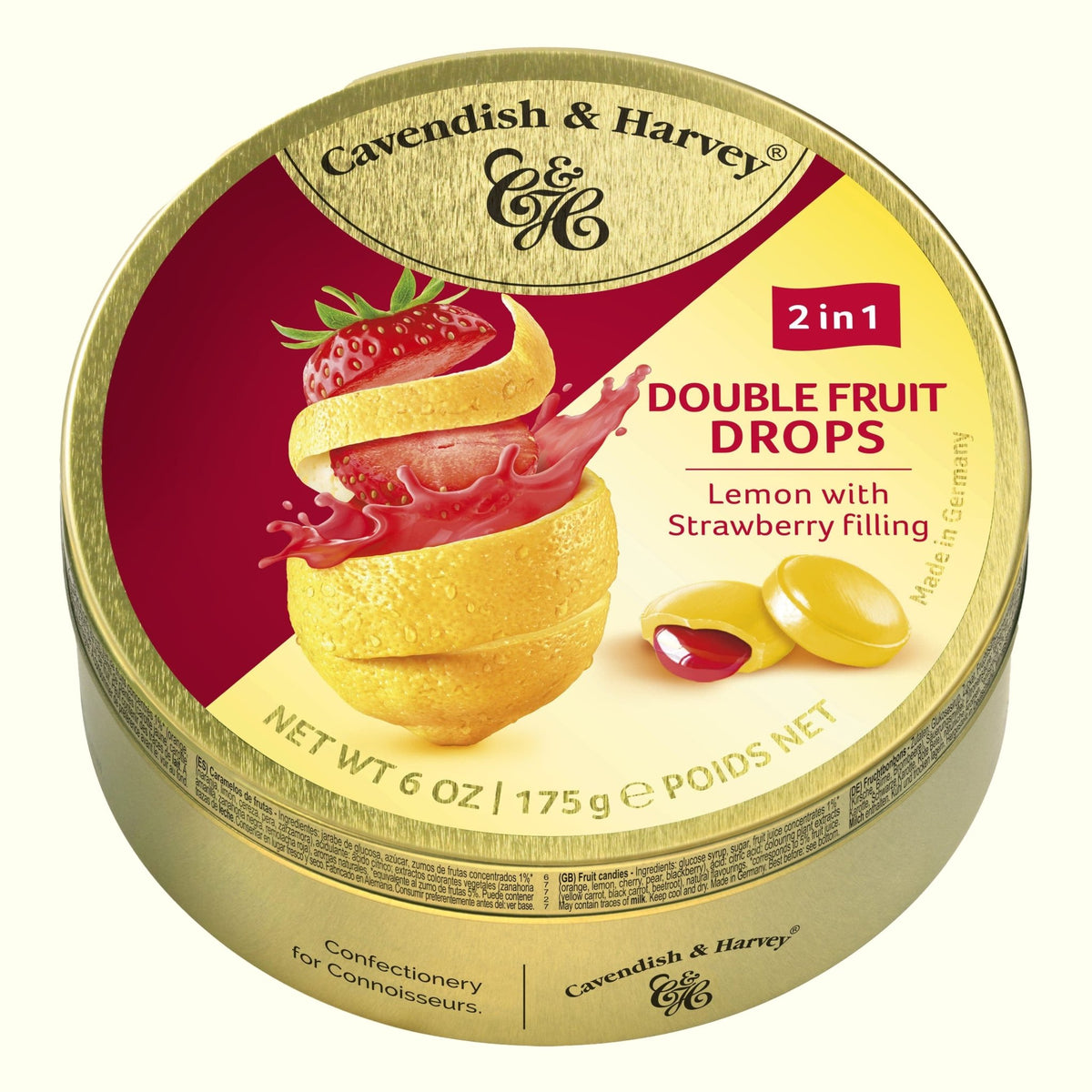 Cavendish & Harvey Double Fruit Lemon With Strawberry Drops 175g - TopCandy