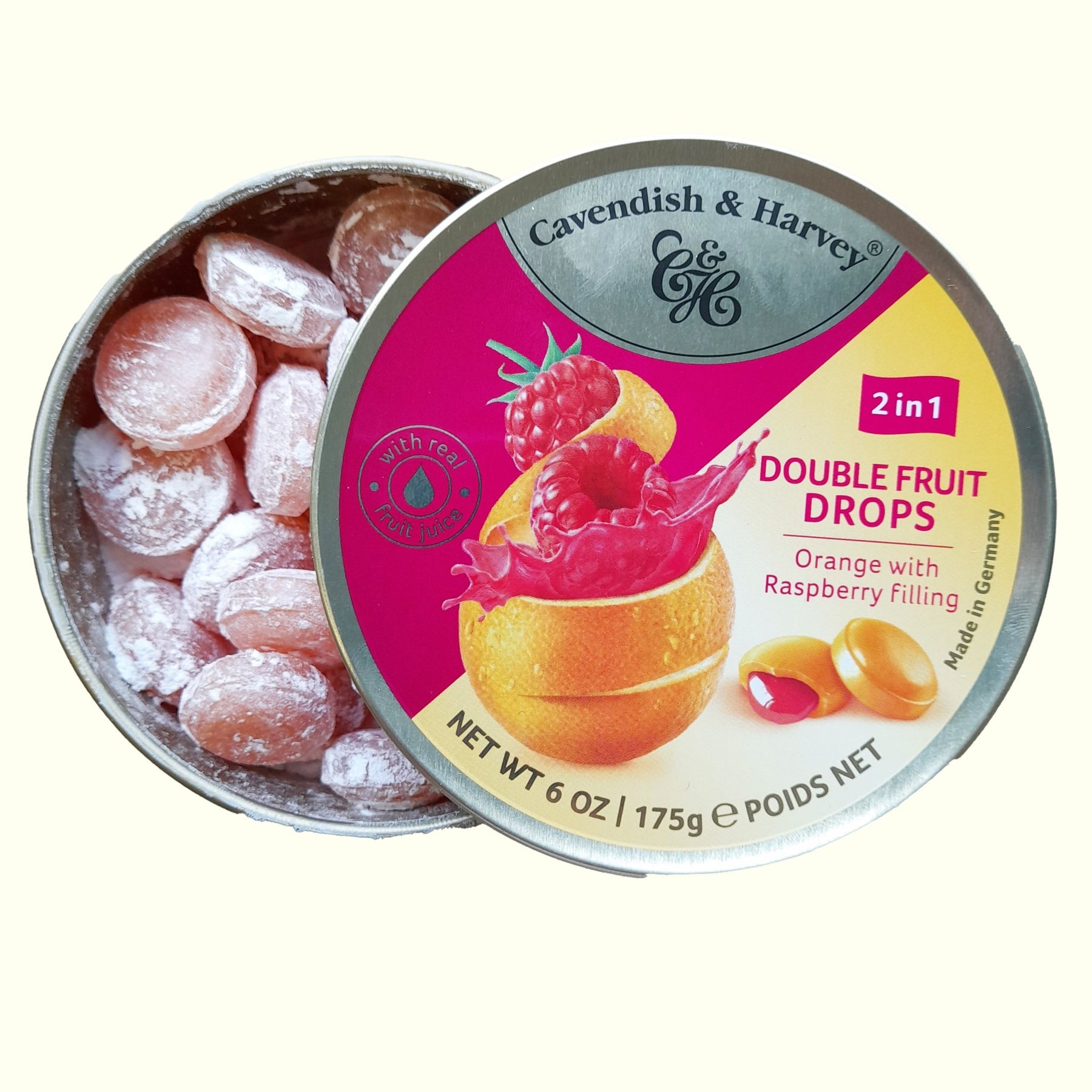 Cavendish & Harvey Double Fruit Orange With Raspberry Filling 175g - TopCandy