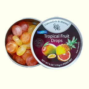 Cavendish & Harvey Tropical Fruit Drops Sugar Free 175g - TopCandy