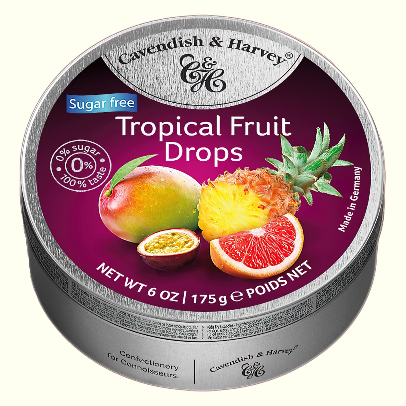 Cavendish & Harvey Tropical Fruit Drops Sugar Free 175g - TopCandy