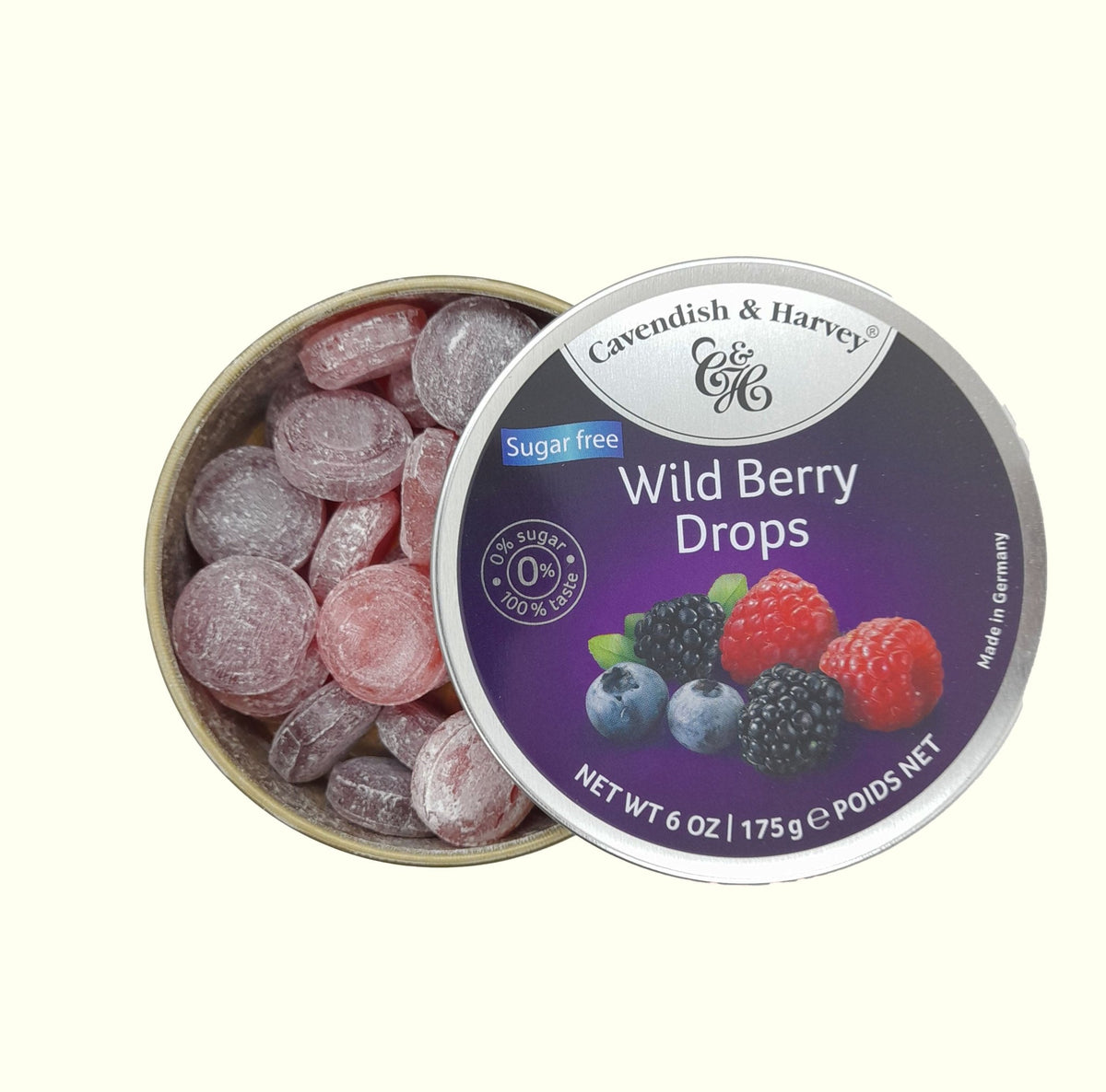 Cavendish & Harvey Wildberry Drops Sugar Free 175g - TopCandy