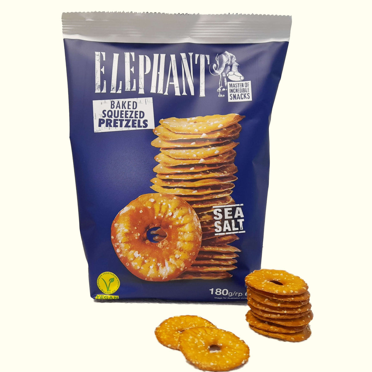 Elephant Baked Squeezed Pretzels Sea Salt Salz 180g - TopCandy