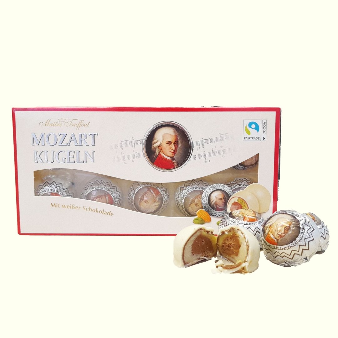 Maître Truffout Mozart Kugeln mit weißer Schokolade 200g - TopCandy