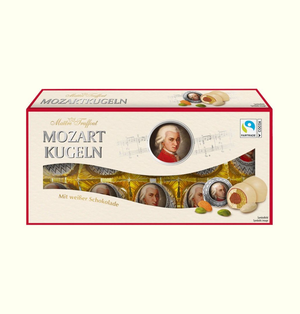 Maître Truffout Mozart Kugeln mit weißer Schokolade 200g - TopCandy