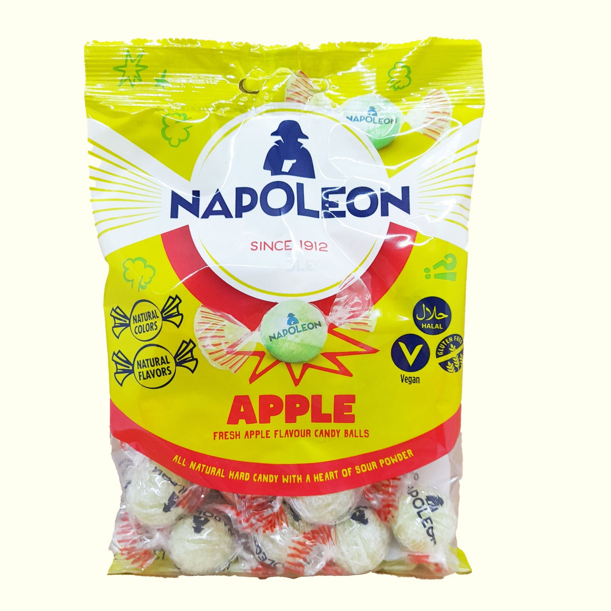 Napoleon Apfel Bonbons mit einer sauren Füllung - 130g - TopCandy