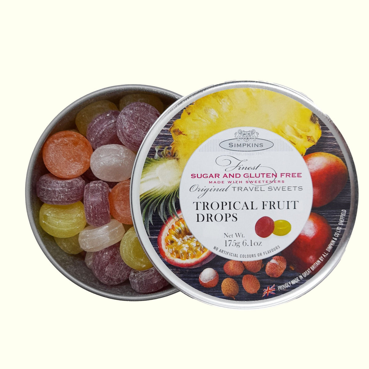 Simpkins Tropical Zuckerfreie & Glutenfreie Bonbons 175g - TopCandy