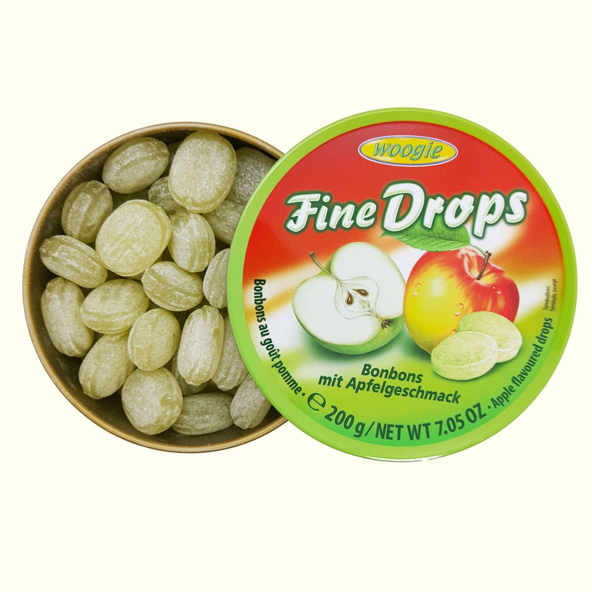 Woogie Fine Drops Bonbons mit Apfelgeschmack 200g - TopCandy