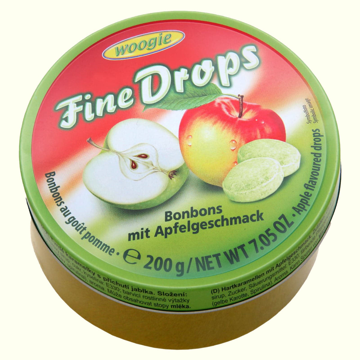 Woogie Fine Drops Bonbons mit Apfelgeschmack 200g - TopCandy