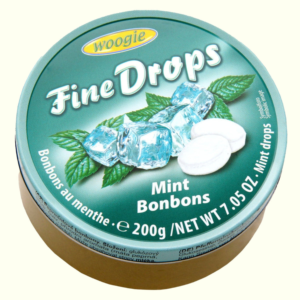 Woogie Fine Drops Mint Bonbons 200g - TopCandy