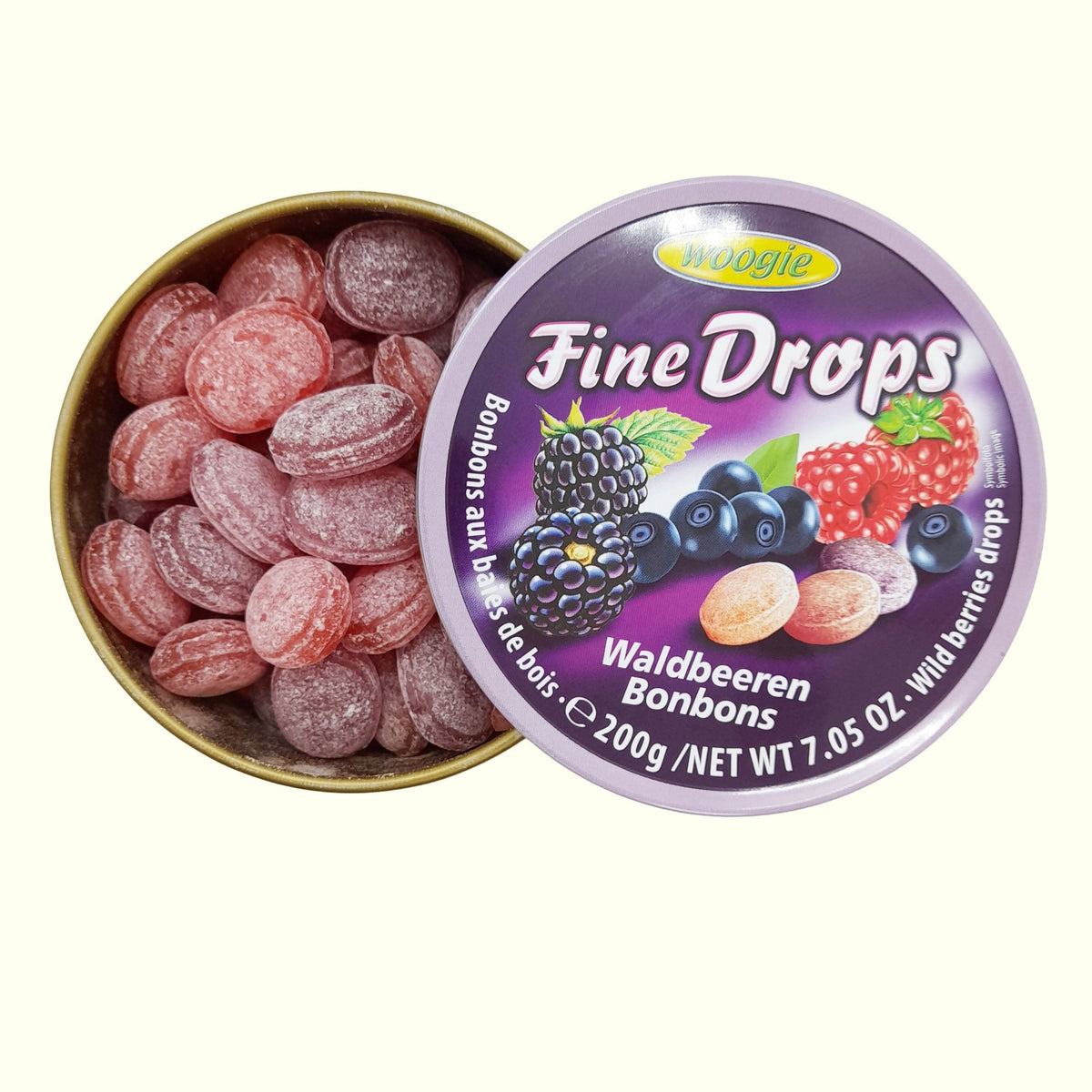 Woogie Fine Drops Waldbeeren Bonbons 200g - TopCandy